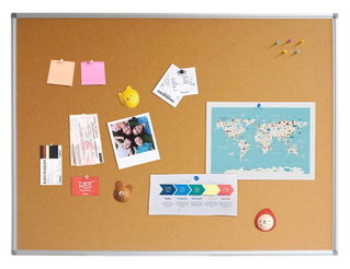 Cork Notice Board 45x60 cm Anodized Aluminum Frame - Techly ICA-CB 4560