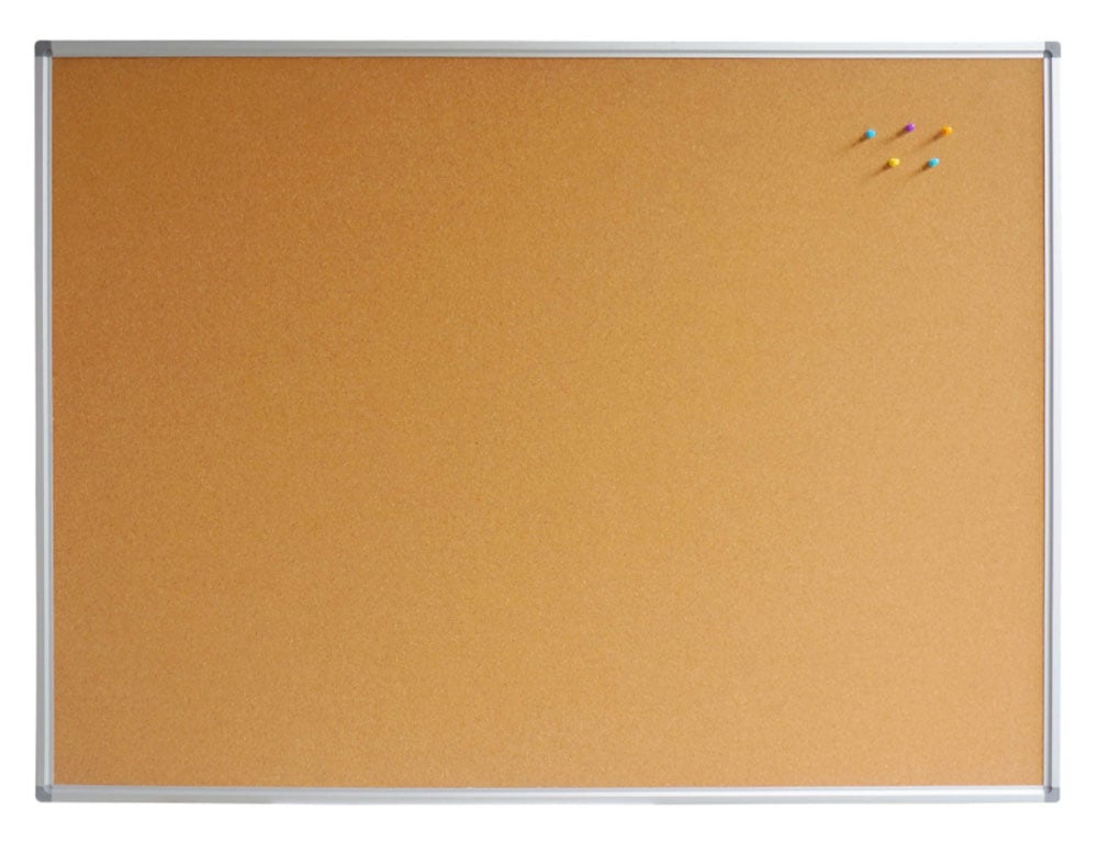 Bacheca Lavagna in Sughero Cornice in Alluminio Anodizzato 45x60 cm - Techly ICA-CB 4560