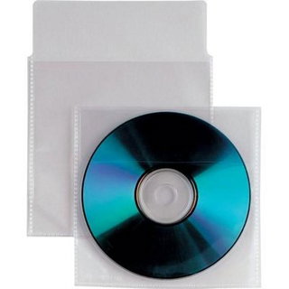 CD/DVD Sleeves in PPL 800 Micron with Flap and Double-Sided Tape 100 pcs - Manhattan ICA-CD2-C4