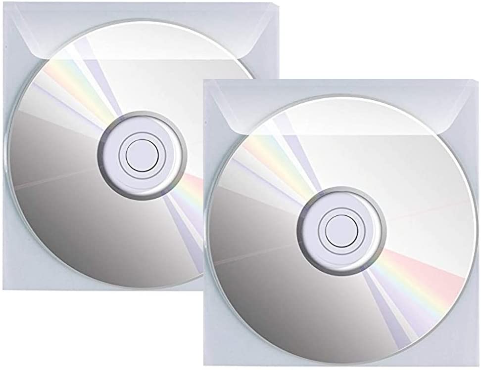 Buste Porta CD/DVD in PPL 800 Micron Con Aletta e Biadesivo 100 pz - Manhattan ICA-CD2-C4
