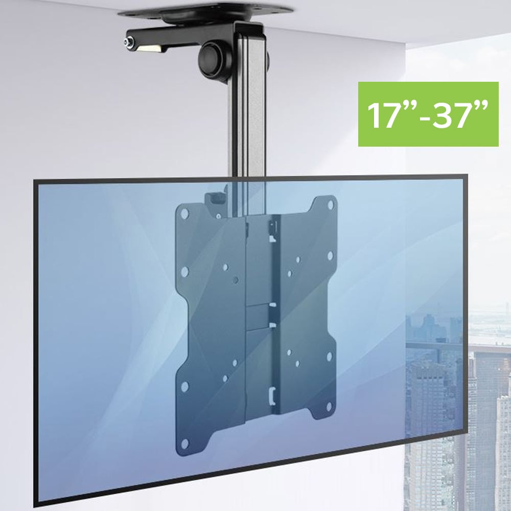 Staffa TV da Soffitto Dritto e Inclinato per TV LED/LCD 17''-37'' Nero - Techly ICA-CPLB 222