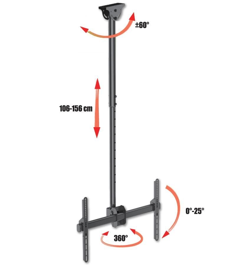 Supporto Telescopico Lungo a Soffitto per TV LED LCD 37-70'' - Techly ICA-CPLB 946L