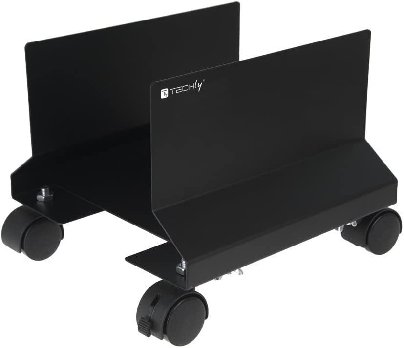 Supporto per PC in Acciaio con Ruote Nero - Techly ICA-CS 34