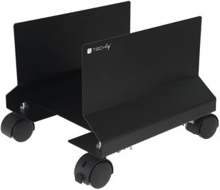 Black Adjustable Width Steel PC Mount with Wheels - Techly ICA-CS 34