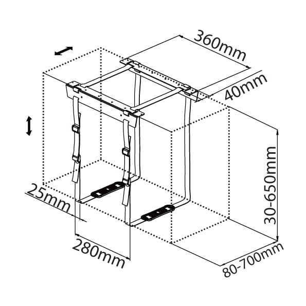 Supporto per PC da sotto scrivania - Techly ICA-CS 60