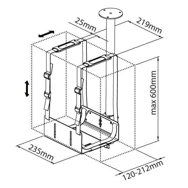 Supporto per PC da muro, parete scrivania o sotto scrivania - Techly ICA-CS 63