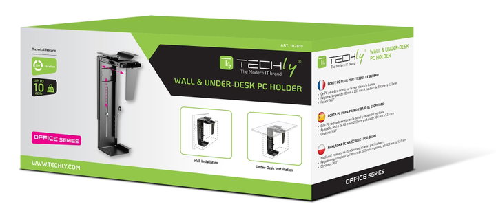 Supporto PC Sotto Scrivania / Parete Regolabile - Techly ICA-CS 66