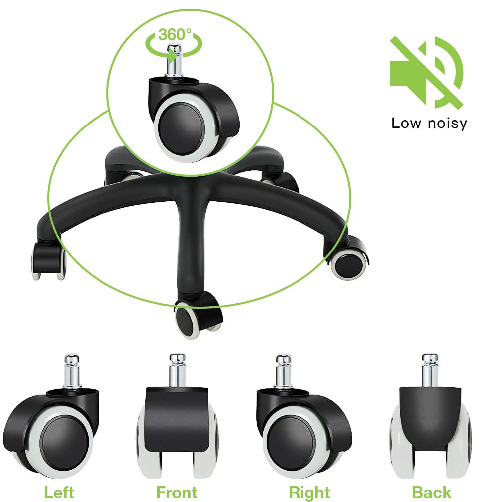 Ruota a Clip Sostitutive per Sedie in Poliuretano - Techly ICA-CT 891-WHE