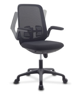 Sedia per Ufficio Regolabile in Altezza con Braccioli Pieghevoli Nera - Techly ICA-CT ARMDL-BK