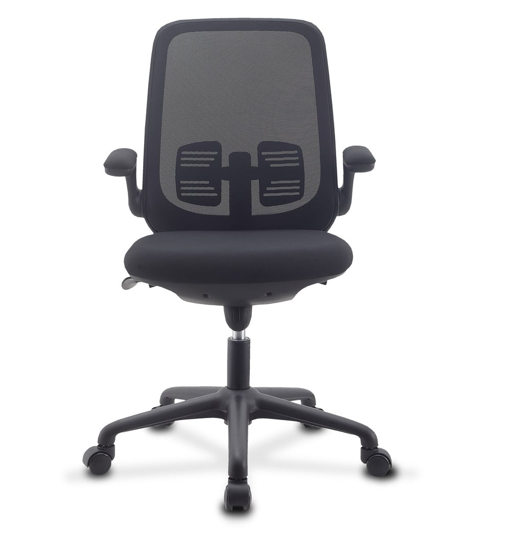 Sedia per Ufficio Regolabile in Altezza con Braccioli Pieghevoli Nera - Techly ICA-CT ARMDL-BK