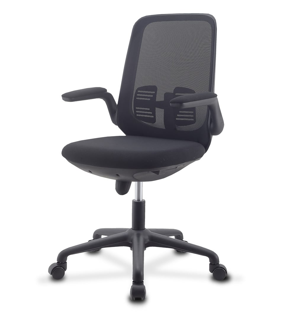 Sedia per Ufficio Regolabile in Altezza con Braccioli Pieghevoli Nera - Techly ICA-CT ARMDL-BK
