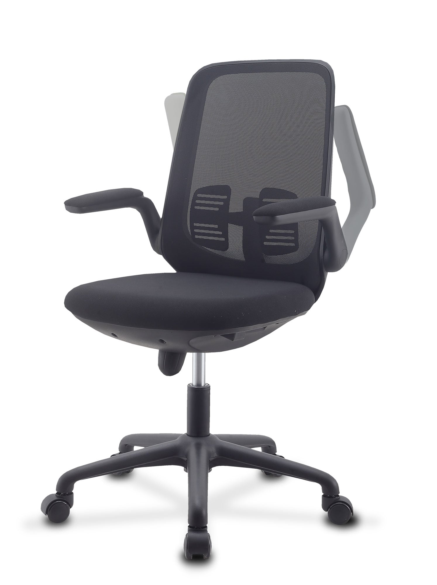 Sedia per Ufficio Regolabile in Altezza con Braccioli Pieghevoli Nera - Techly ICA-CT ARMDL-BK
