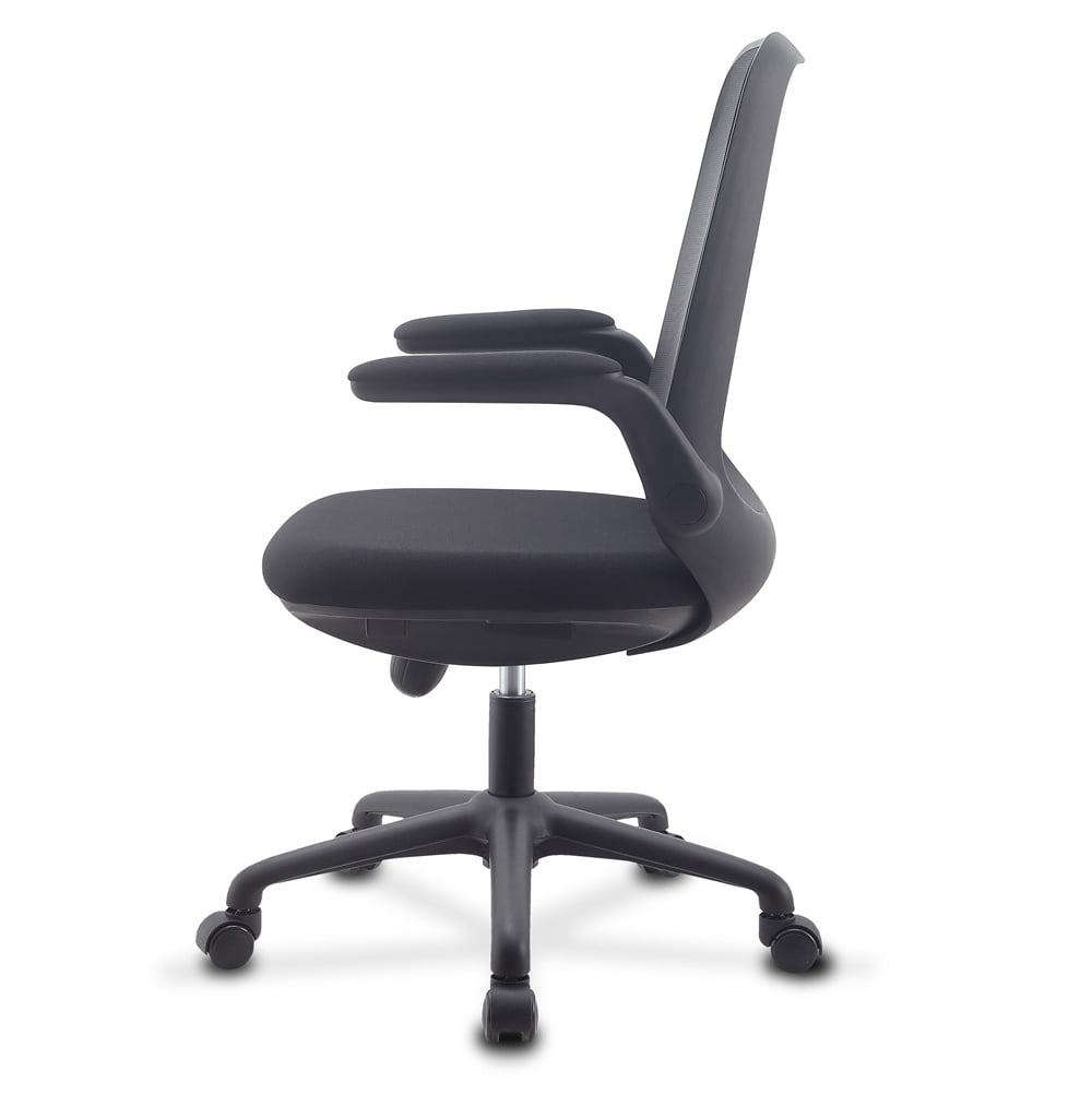 Sedia per Ufficio Regolabile in Altezza con Braccioli Pieghevoli Nera - Techly ICA-CT ARMDL-BK