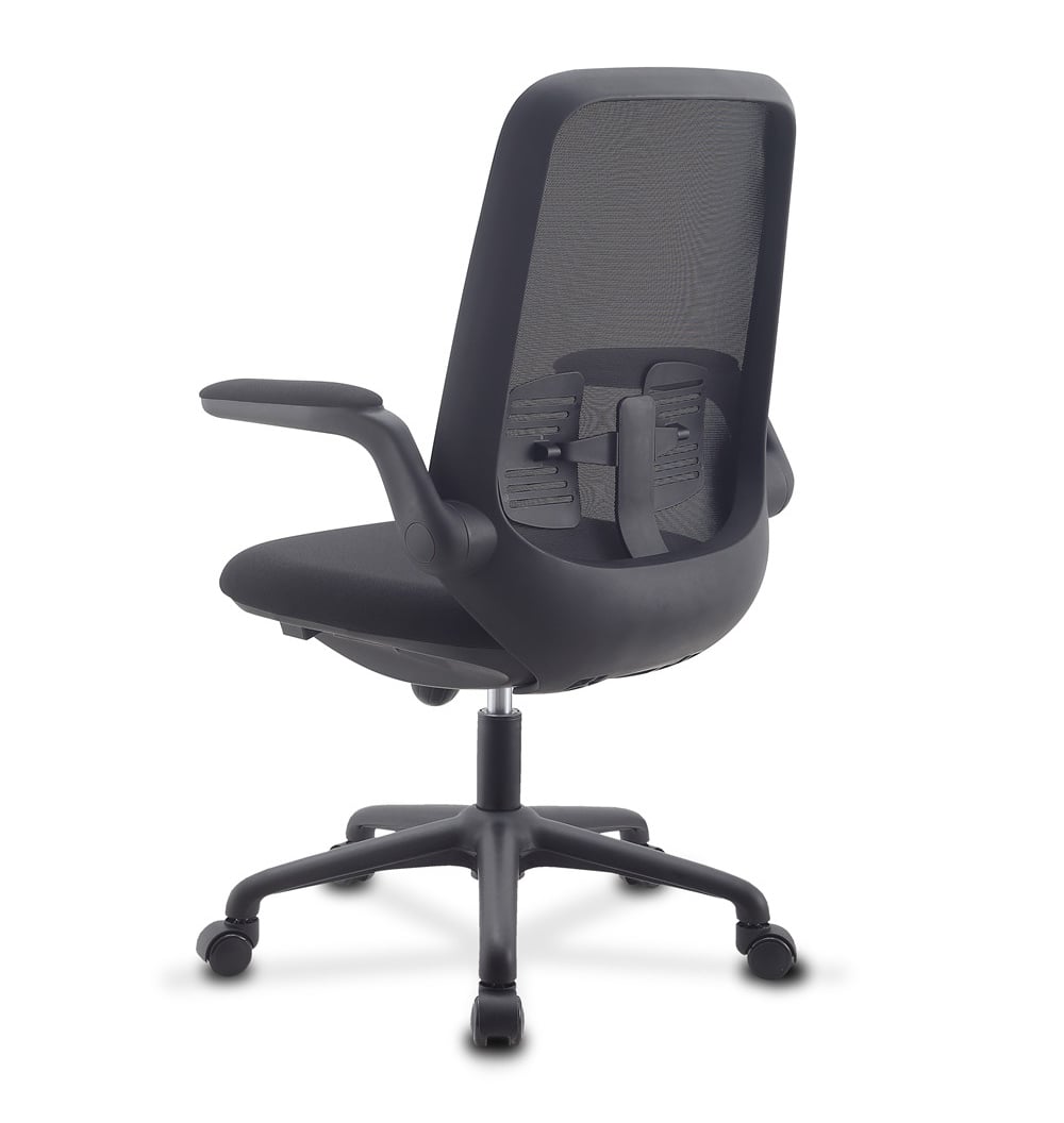 Sedia per Ufficio Regolabile in Altezza con Braccioli Pieghevoli Nera - Techly ICA-CT ARMDL-BK