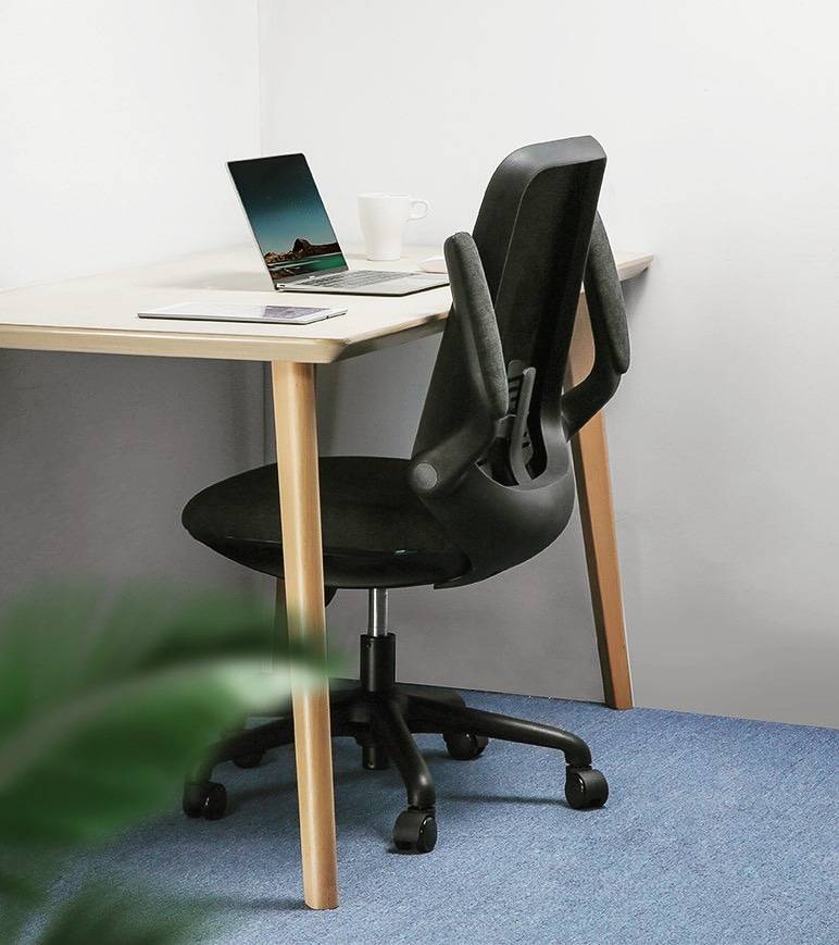 Sedia per Ufficio Regolabile in Altezza con Braccioli Pieghevoli Nera - Techly ICA-CT ARMDL-BK