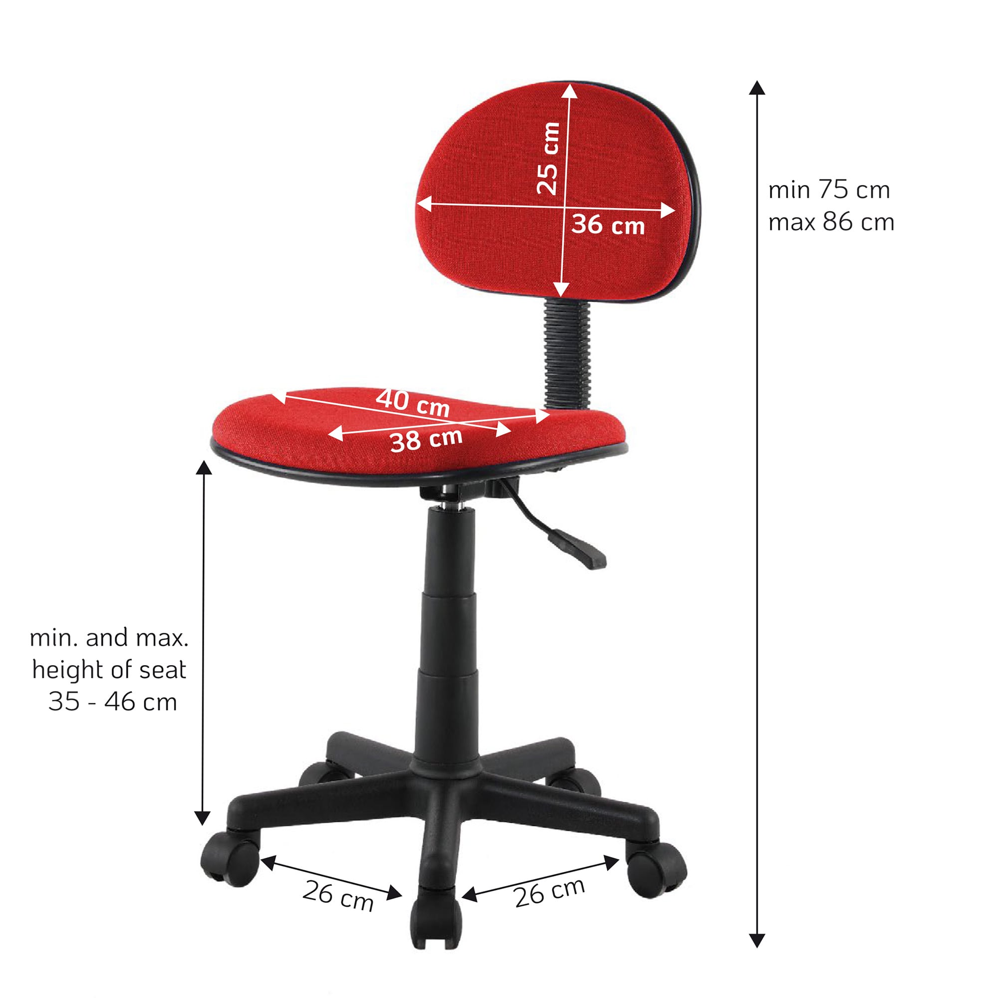 Sedia per Ufficio Colore Rosso - Techly ICA-CT CD102RE