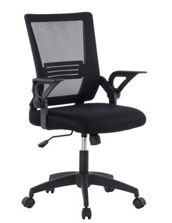 Sedia da Ufficio con Seduta Imbottita e Schienale in Rete - Techly ICA-CT MC003BK