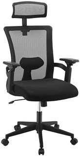 Office Chair with High Backrest and Adjustable Headrest Black - Techly ICA-CT MC016