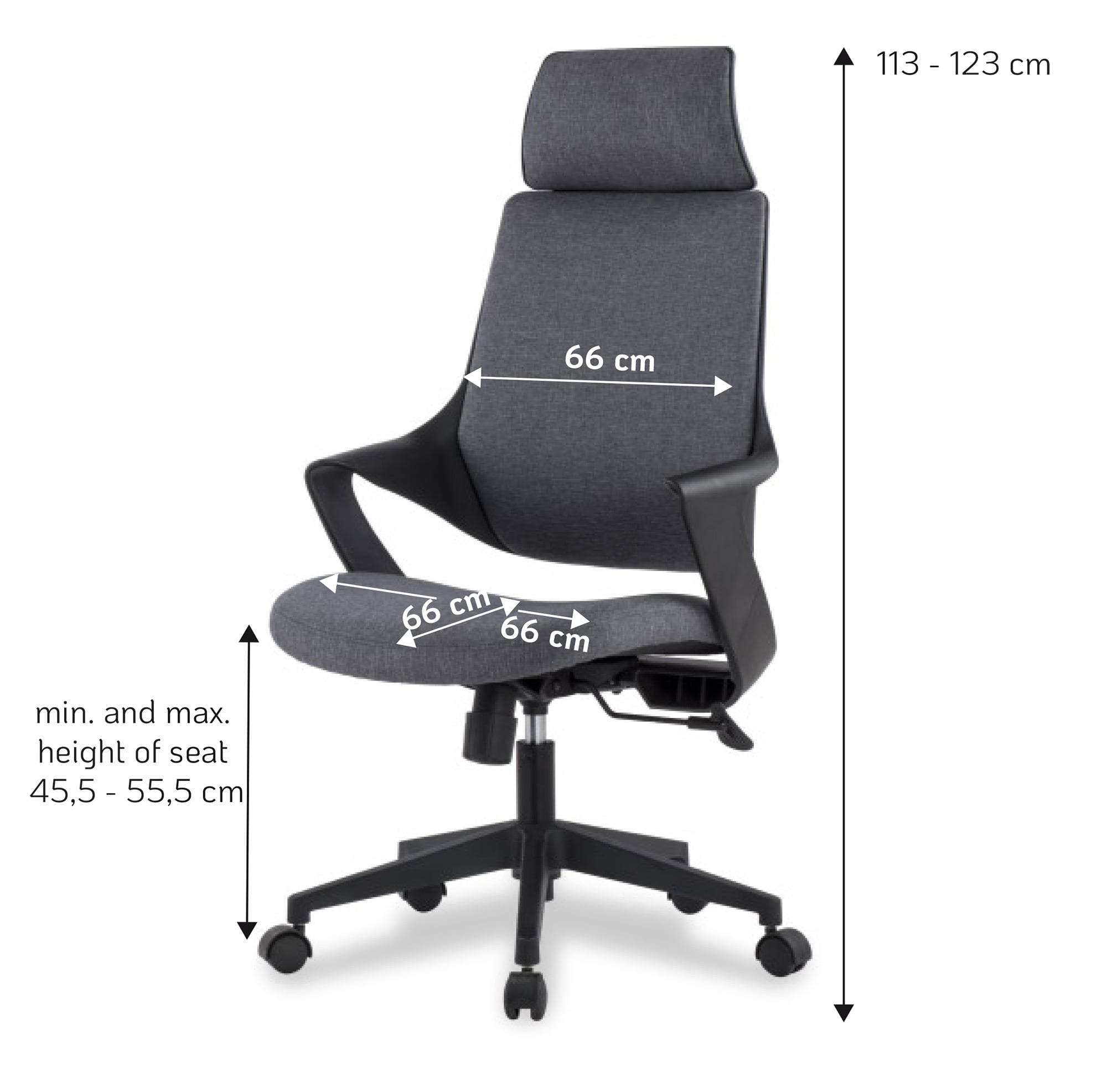 Sedia per Ufficio con Schienale Alto Design Moderno Grigio - Techly ICA-CT MC017