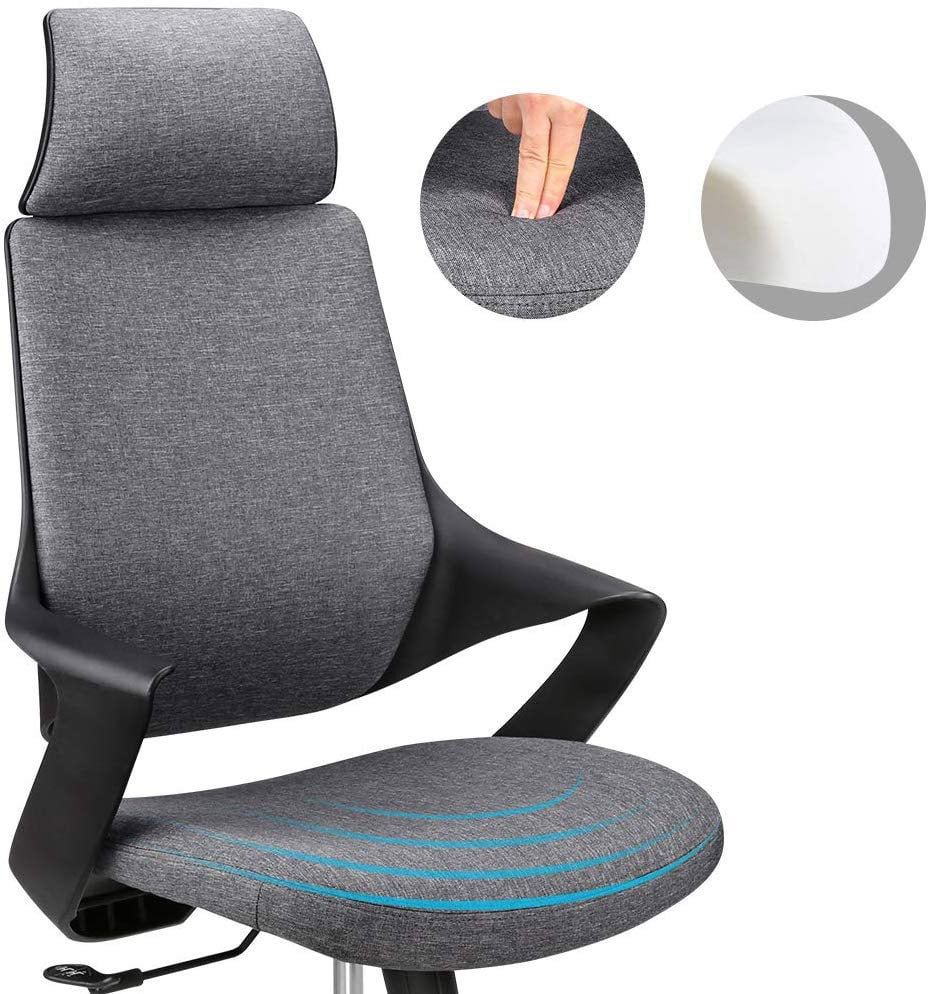 Sedia per Ufficio con Schienale Alto Design Moderno Grigio - Techly ICA-CT MC017