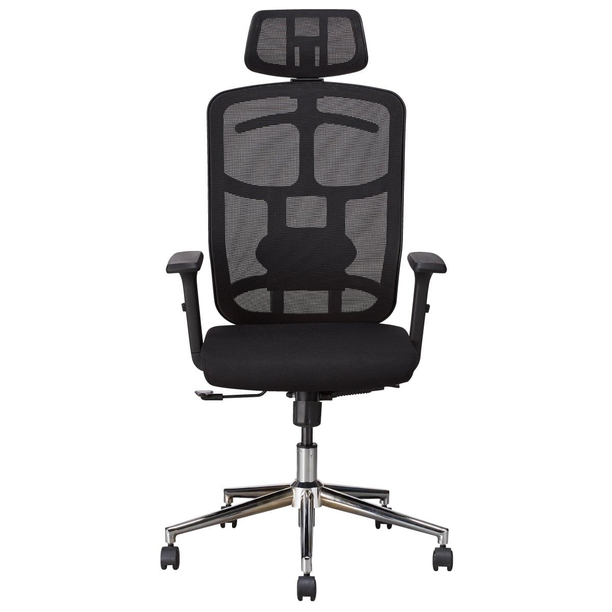 Sedia per Ufficio con Schienale Alto, Poggiatesta e Base Cromata Nero - Techly ICA-CT MC020