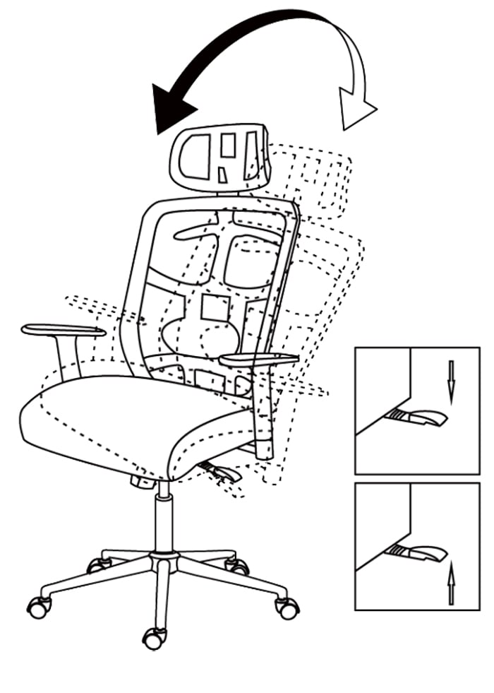 Sedia per Ufficio con Schienale Alto, Poggiatesta e Base Cromata Nero - Techly ICA-CT MC020