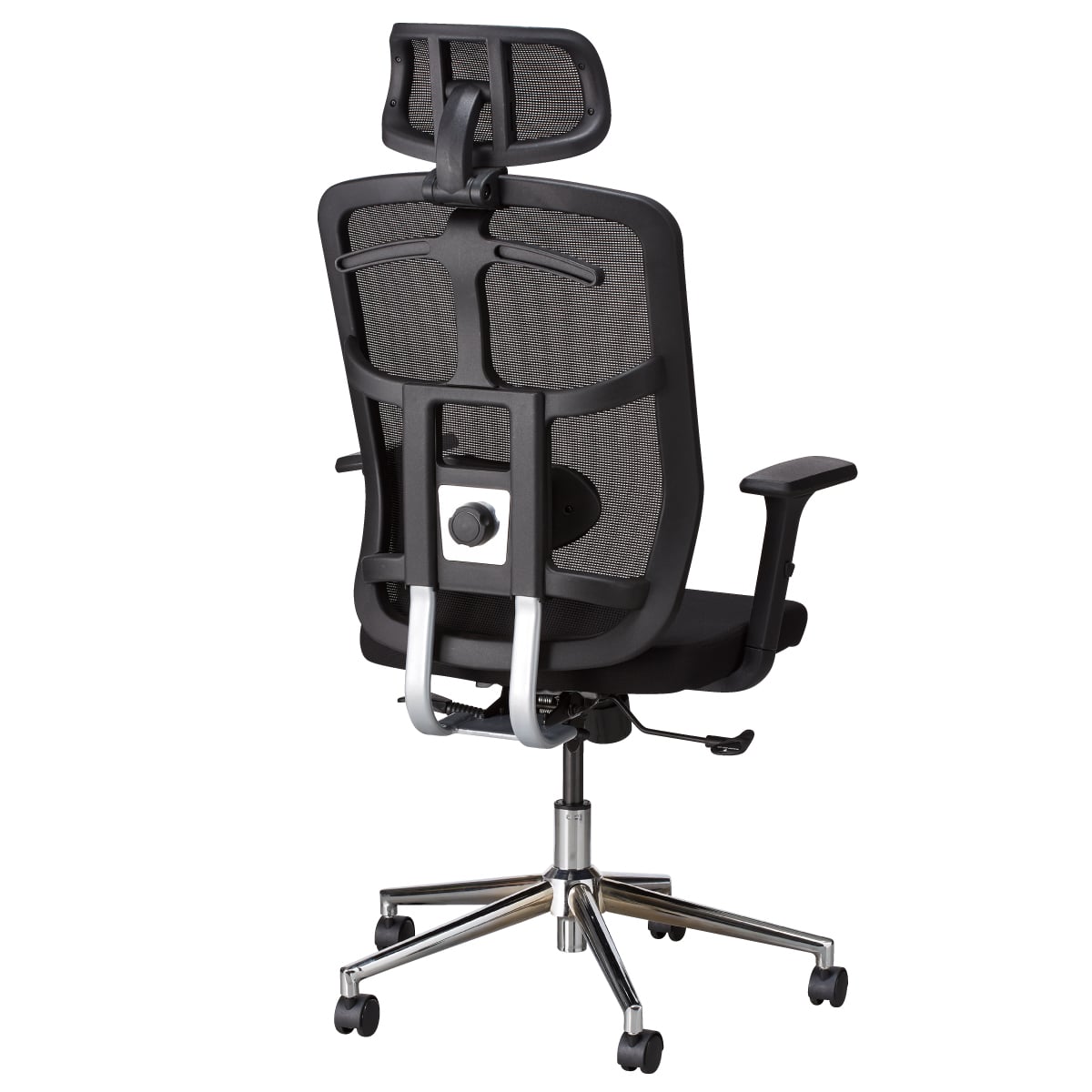 Sedia per Ufficio con Schienale Alto, Poggiatesta e Base Cromata Nero - Techly ICA-CT MC020