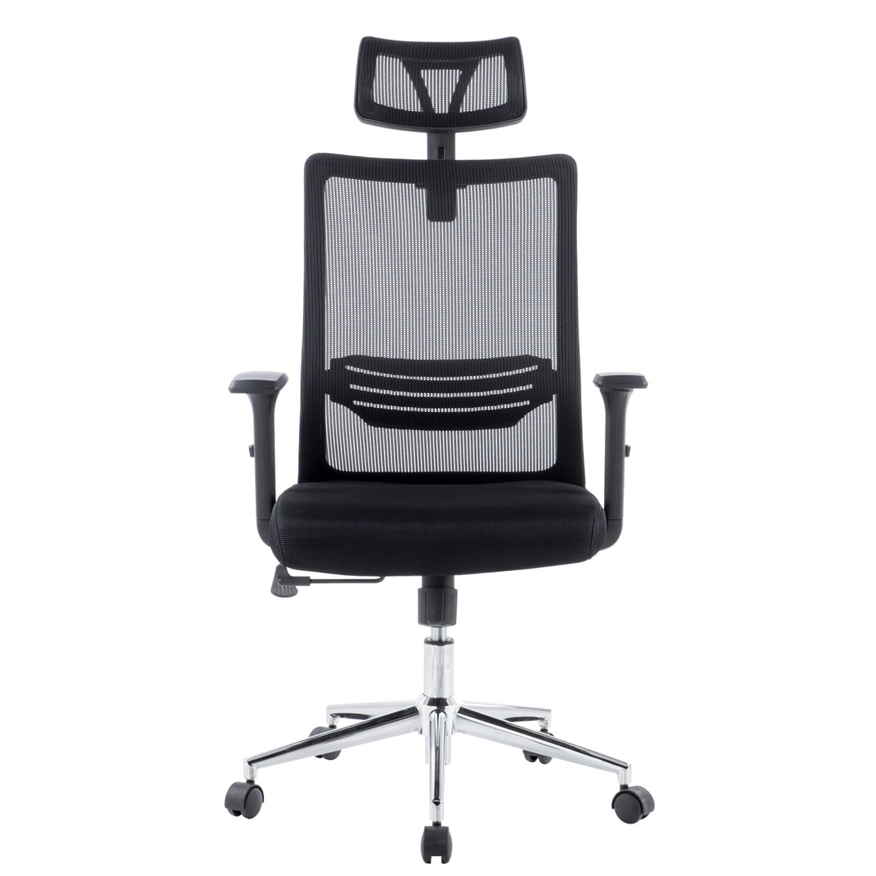 Sedia per Ufficio con Schienale Alto Poggiatesta e Base Cromata Nero - Techly ICA-CT MC021