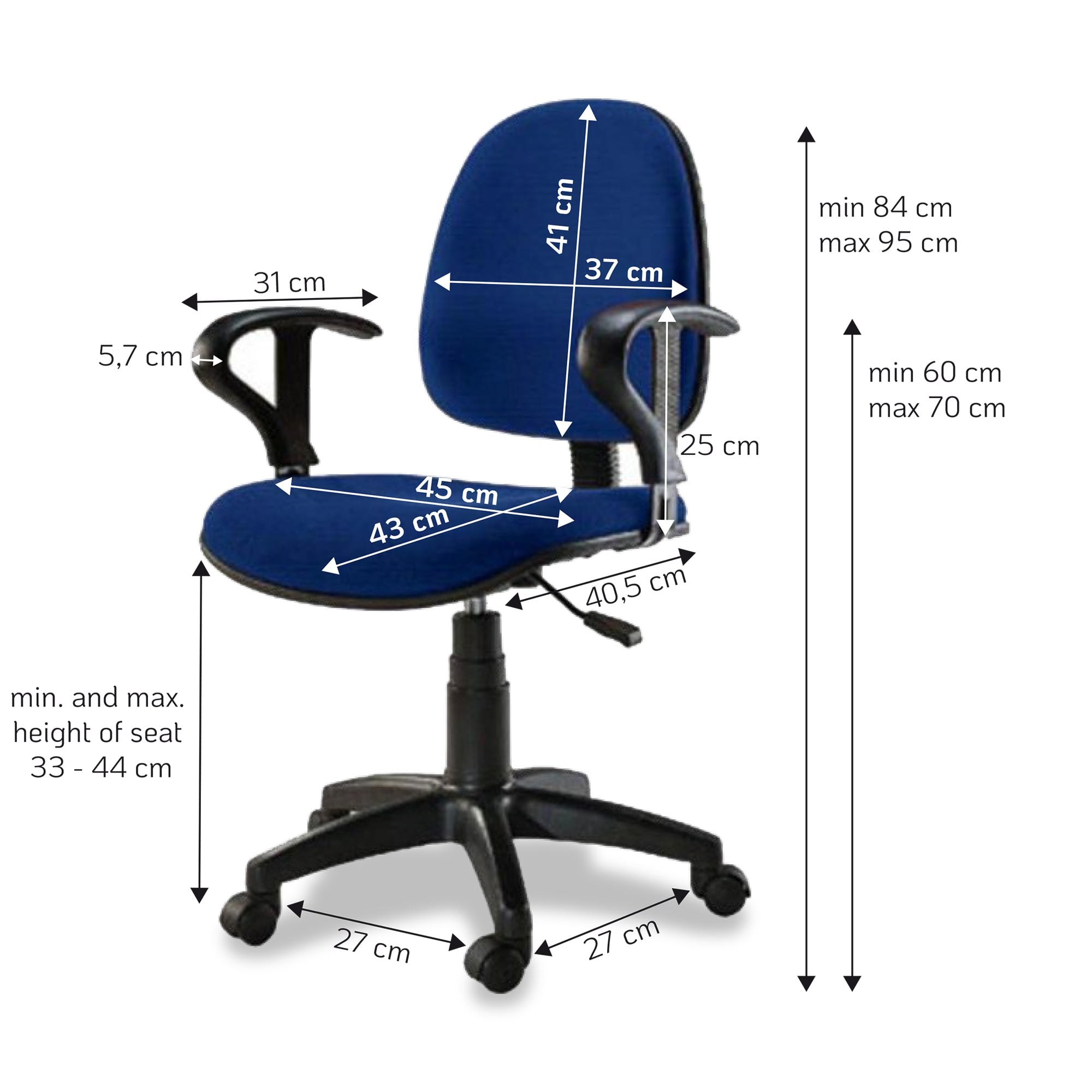 Sedia per Ufficio Easy Colore Blu - Techly ICA-CT MC04BLU