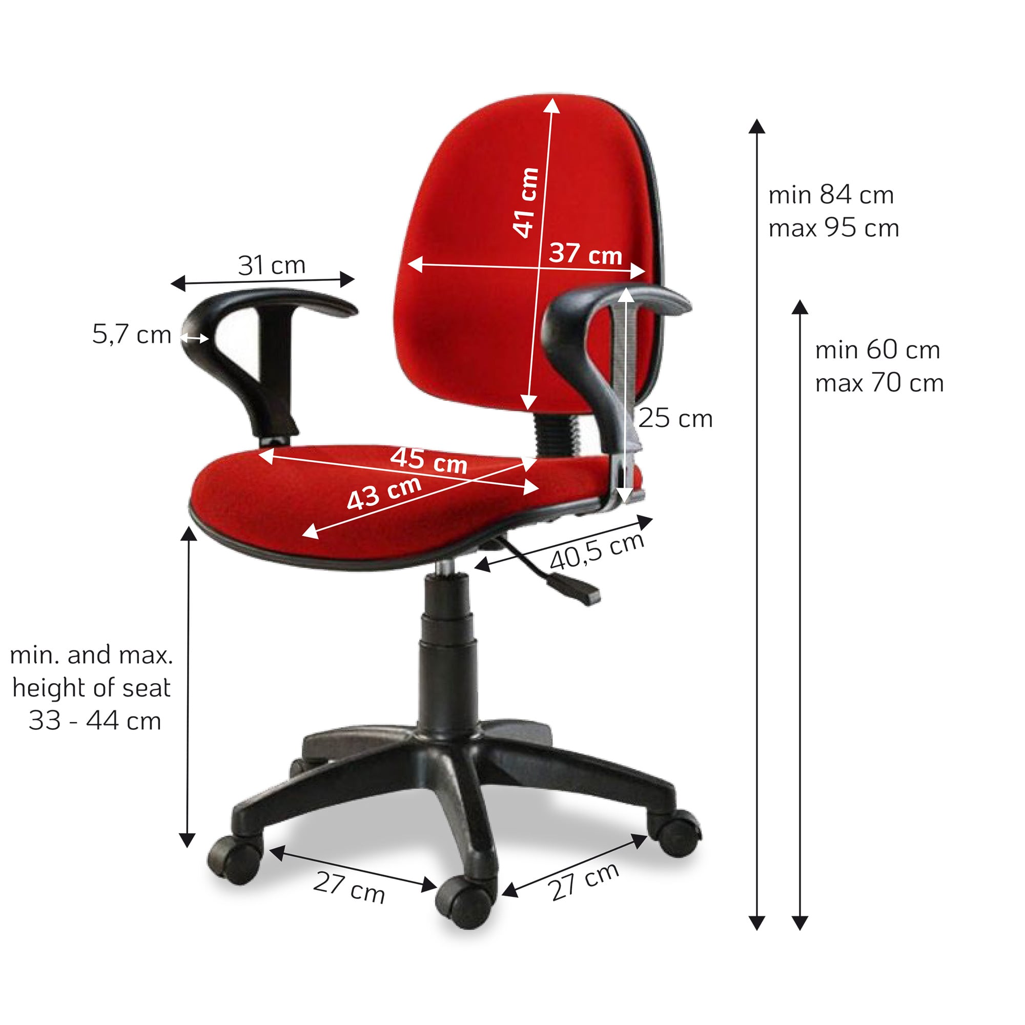 Sedia per Ufficio Easy Colore Rosso - Techly ICA-CT MC04RE