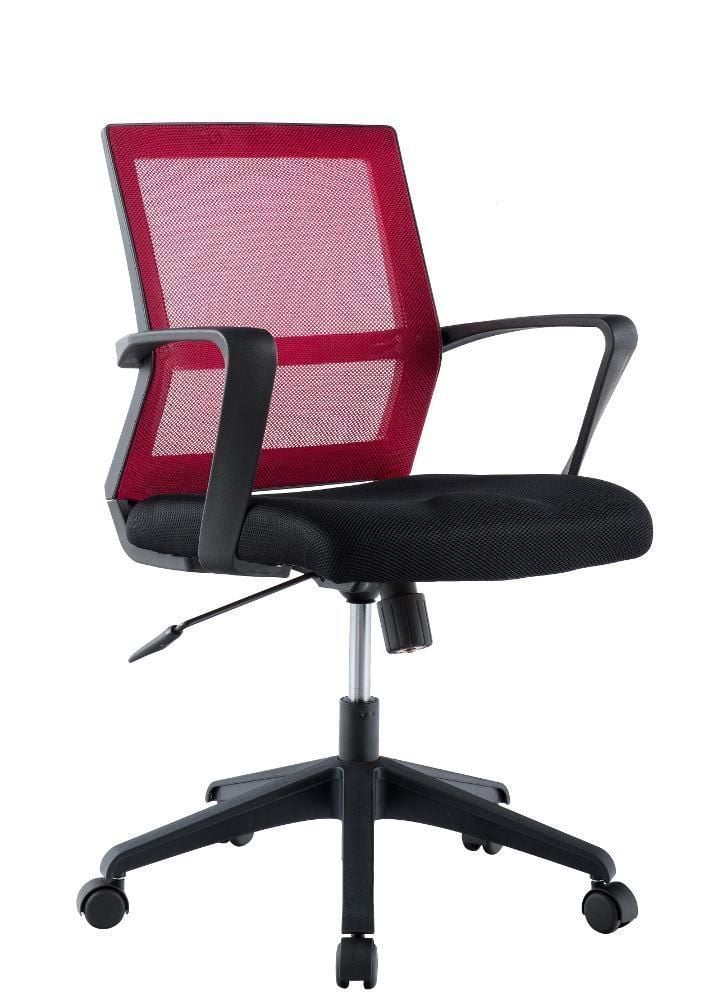 Office Chair with Medium Backrest Black/Bordeaux - Techly ICA-CT MC064