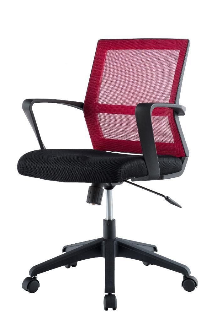 Sedia per Ufficio con Schienale Medio Nero/Bordeaux - Techly ICA-CT MC064