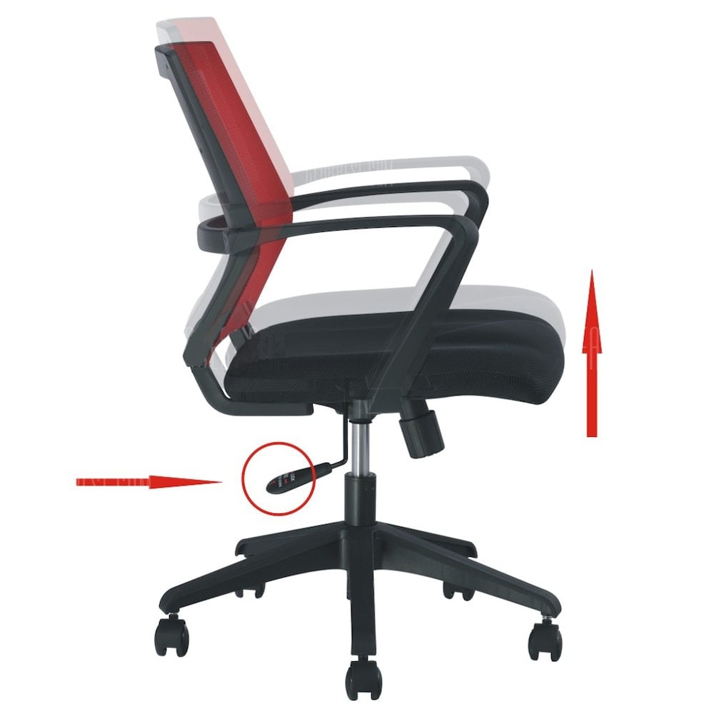Sedia per Ufficio con Schienale Medio Nero/Bordeaux - Techly ICA-CT MC064