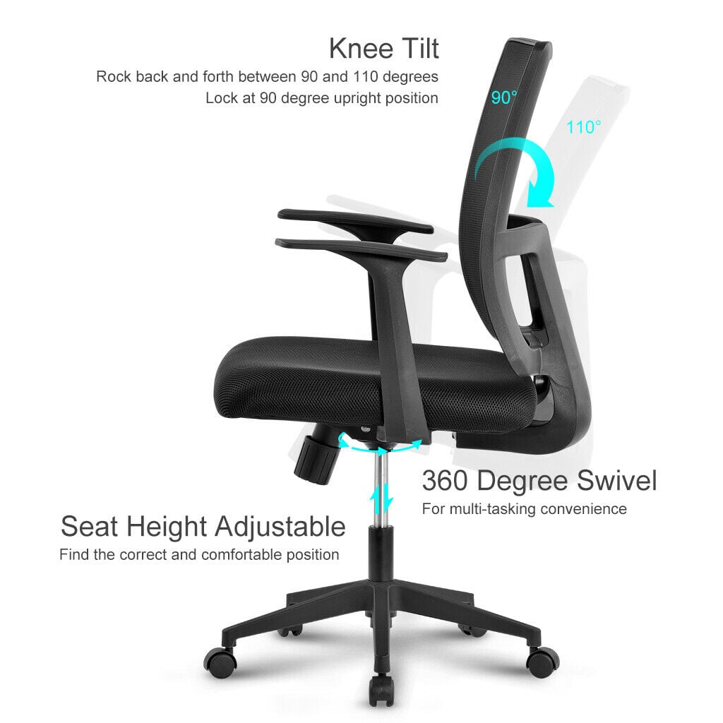 Office chair with upholstered seat and backrest on the net - Techly ICA-CT MC 085 BK