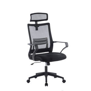 Sedia per ufficio con schienale alto e poggiatesta in rete nero - Techly ICA-CT MCA022