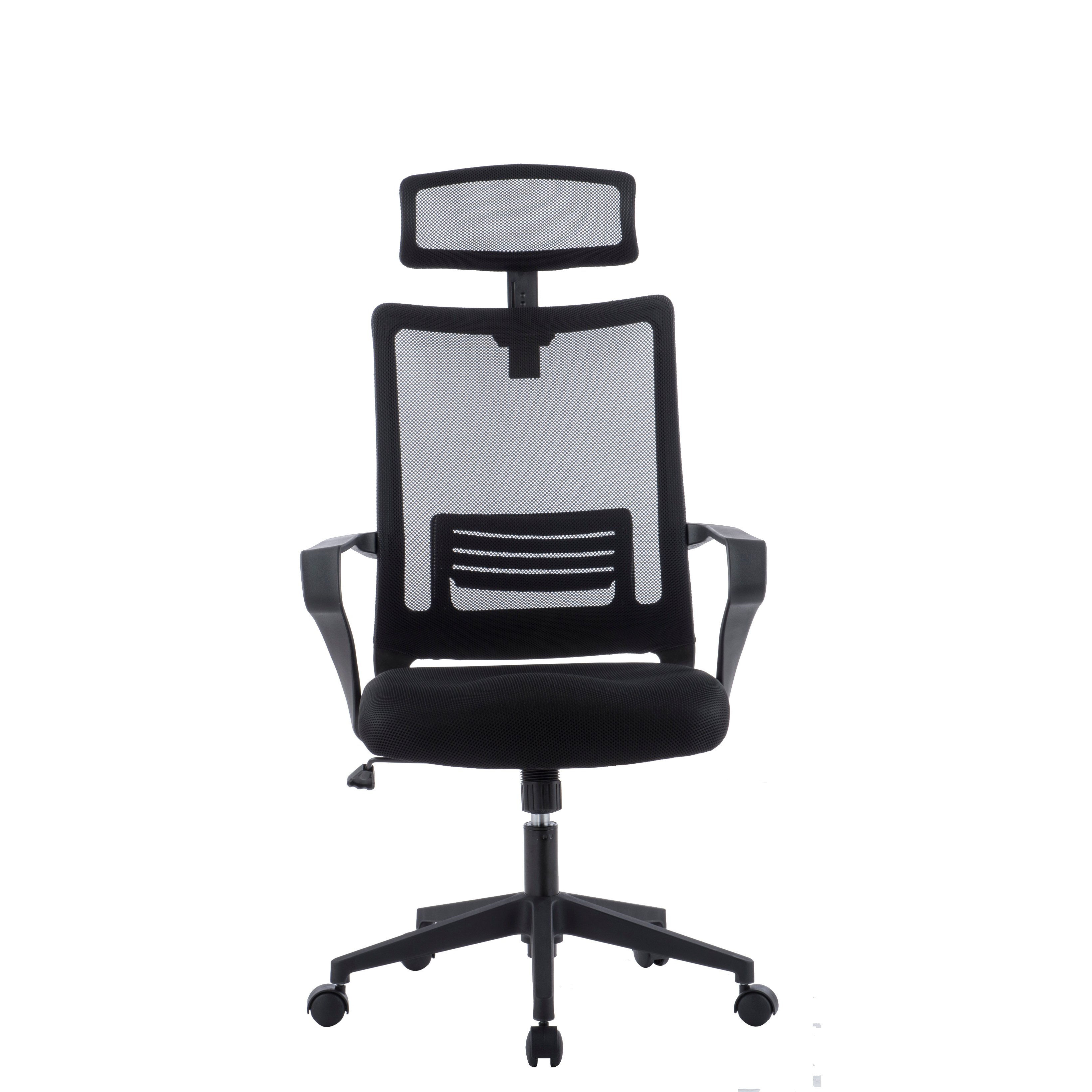 Sedia per Ufficio con Schienale Alto e Poggiatesta in rete Nero - Techly ICA-CT MCA022