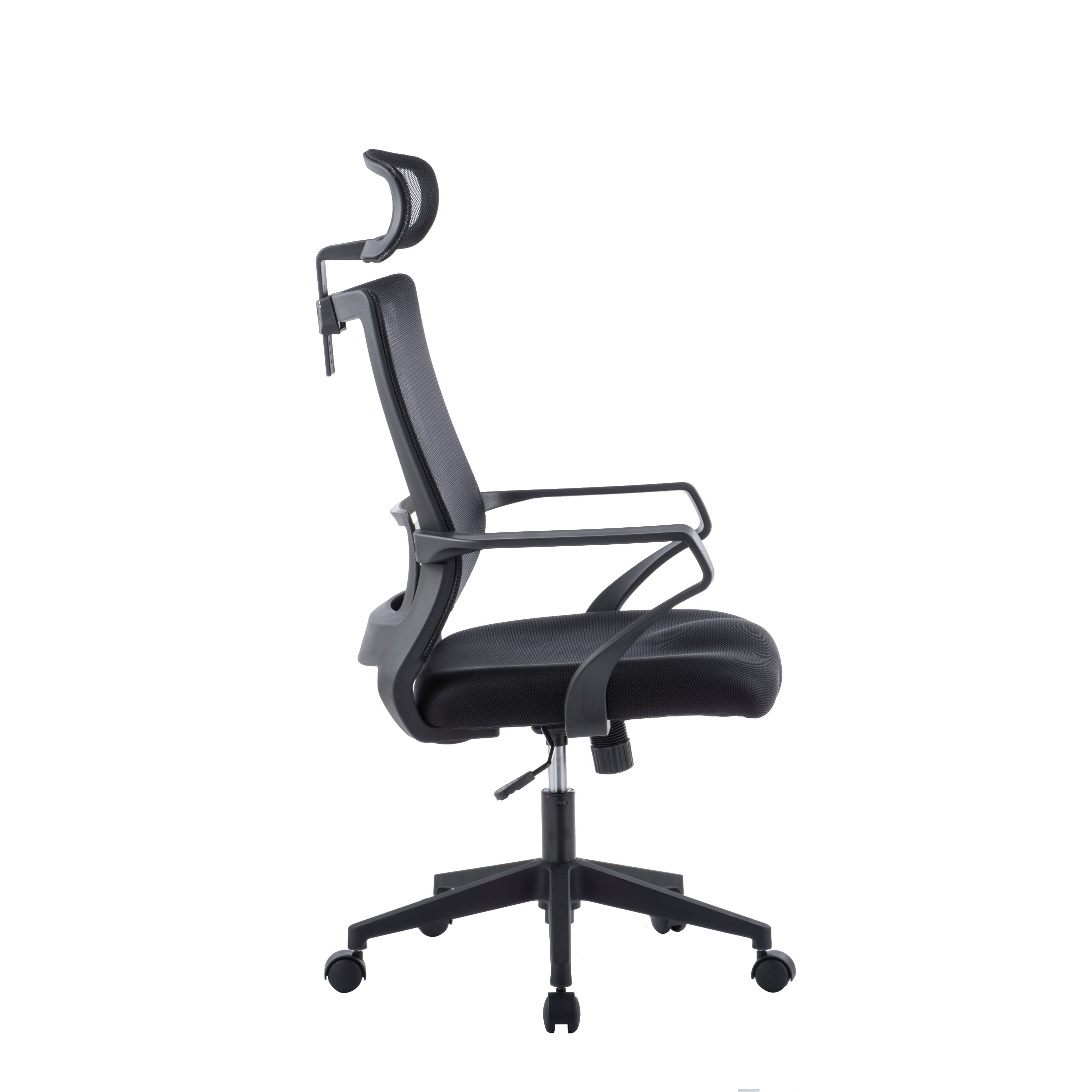 Sedia per Ufficio con Schienale Alto e Poggiatesta in rete Nero - Techly ICA-CT MCA022