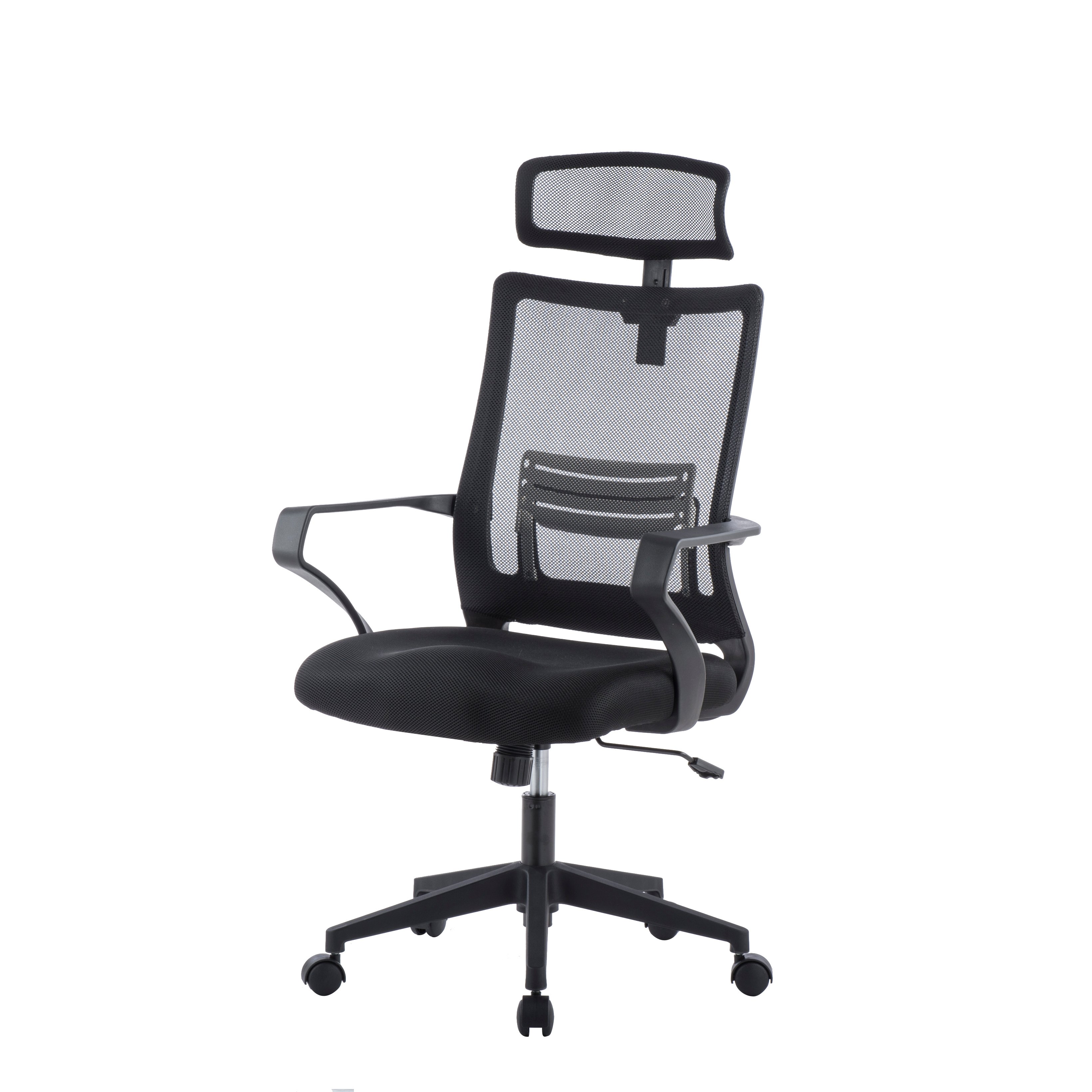 Sedia per Ufficio con Schienale Alto e Poggiatesta in rete Nero - Techly ICA-CT MCA022