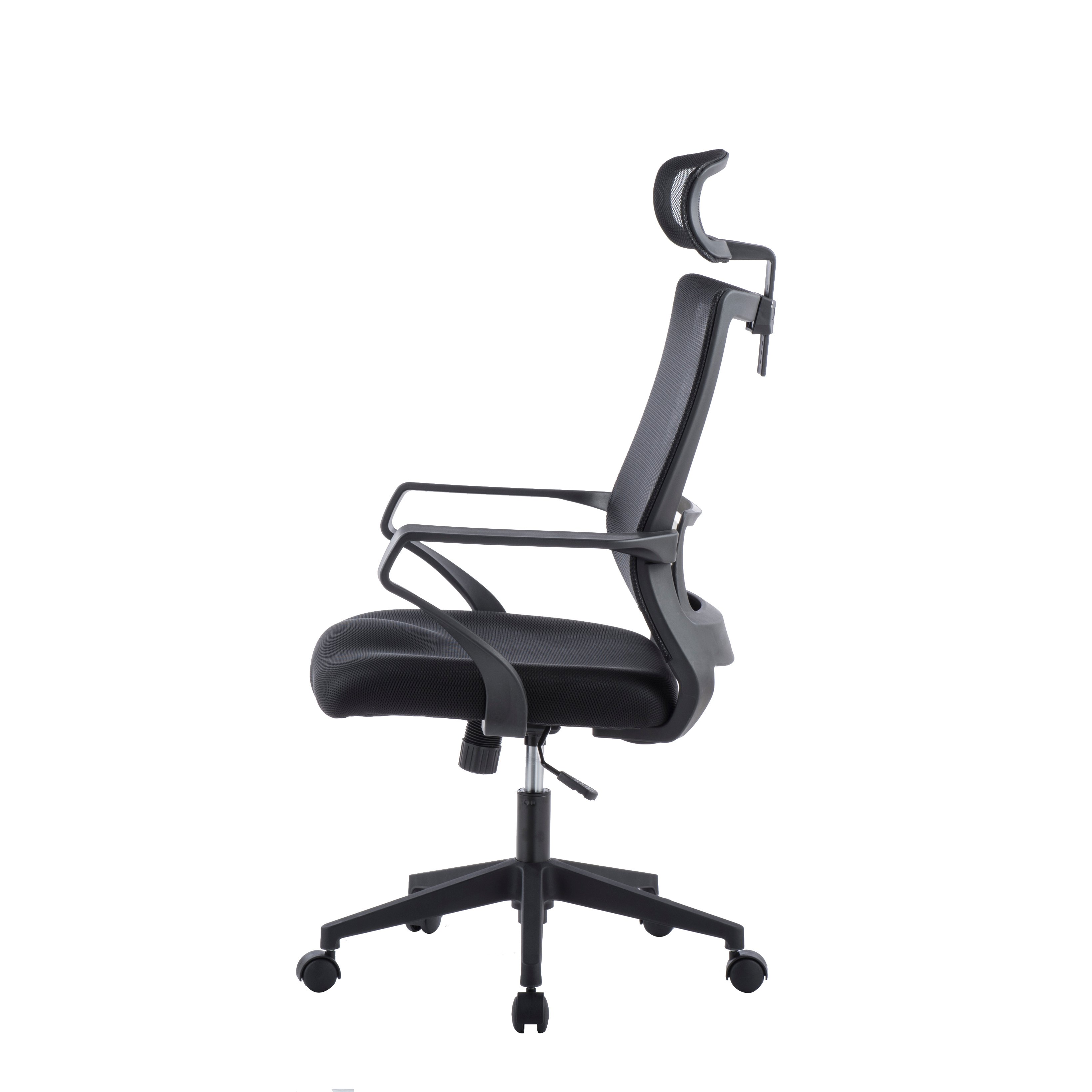 Sedia per Ufficio con Schienale Alto e Poggiatesta in rete Nero - Techly ICA-CT MCA022