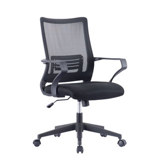 Sedia per ufficio con schienale medio in rete nero - Techly ICA-CT MCB022