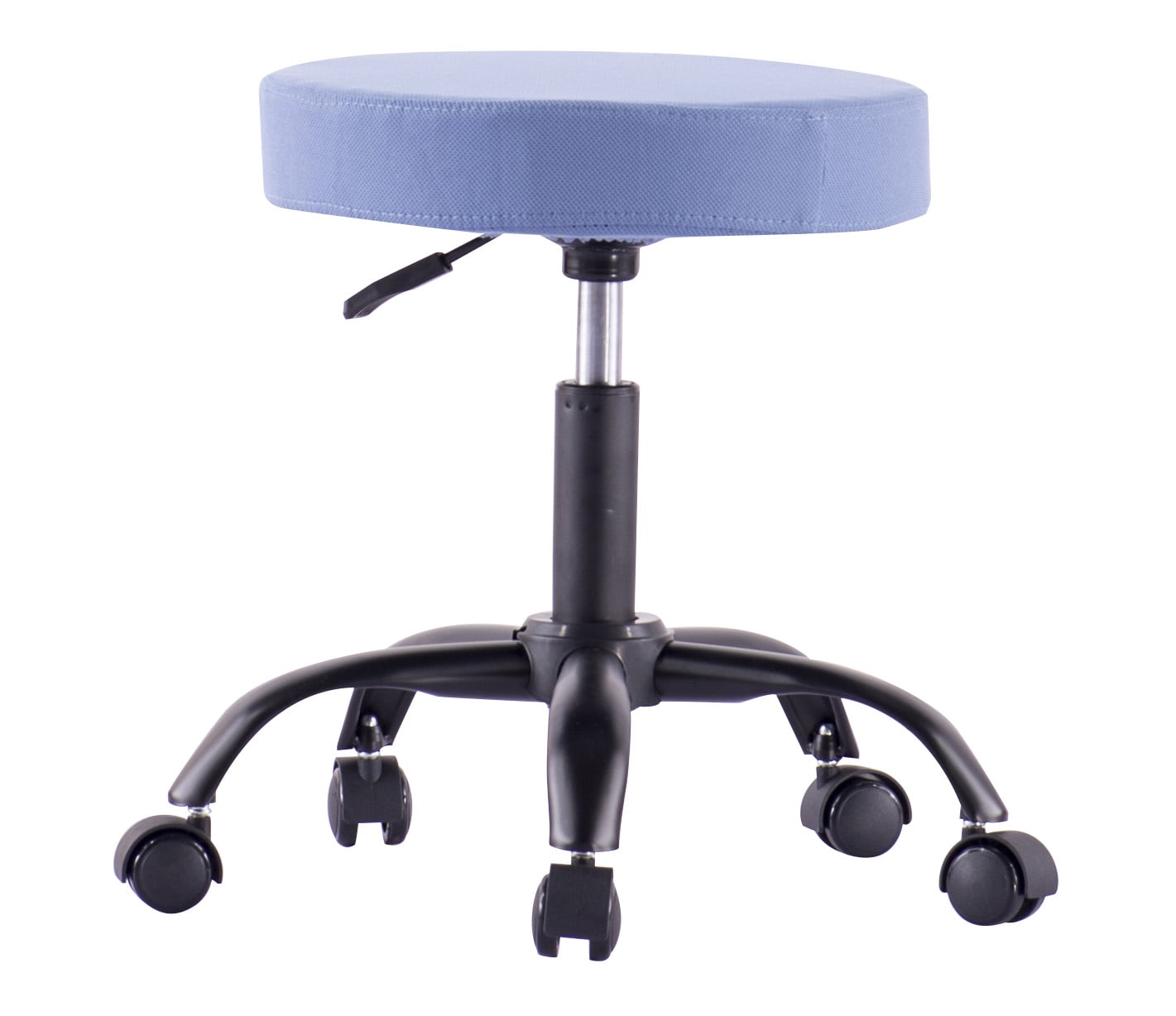 Swivel Stool with Wheels Adjustable Height Removable Fabric Blue - Techly ICA-CT SGW-BL