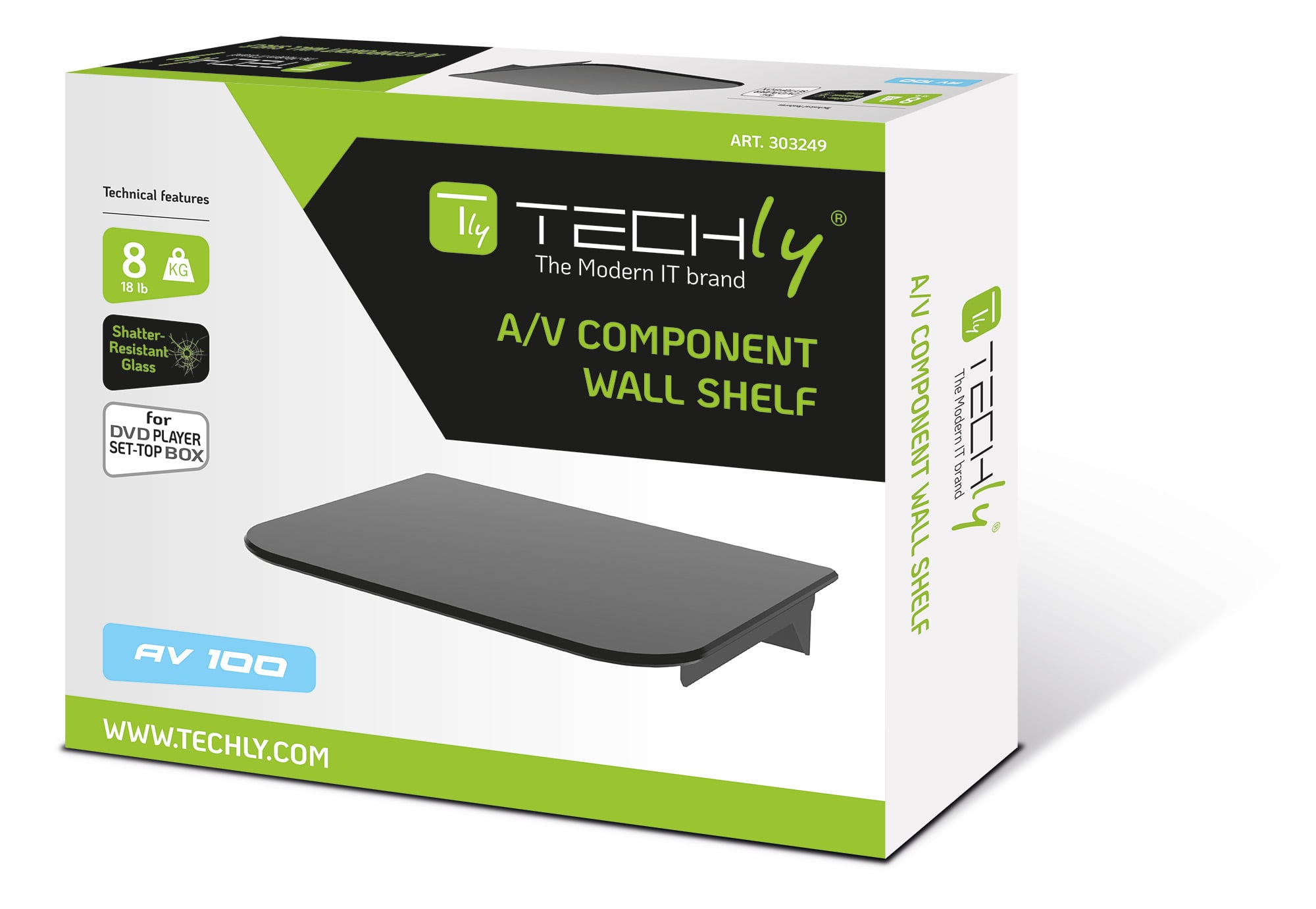 Mensola da Parete per Apparecchi Audio-Video - Techly ICA-DRS 504