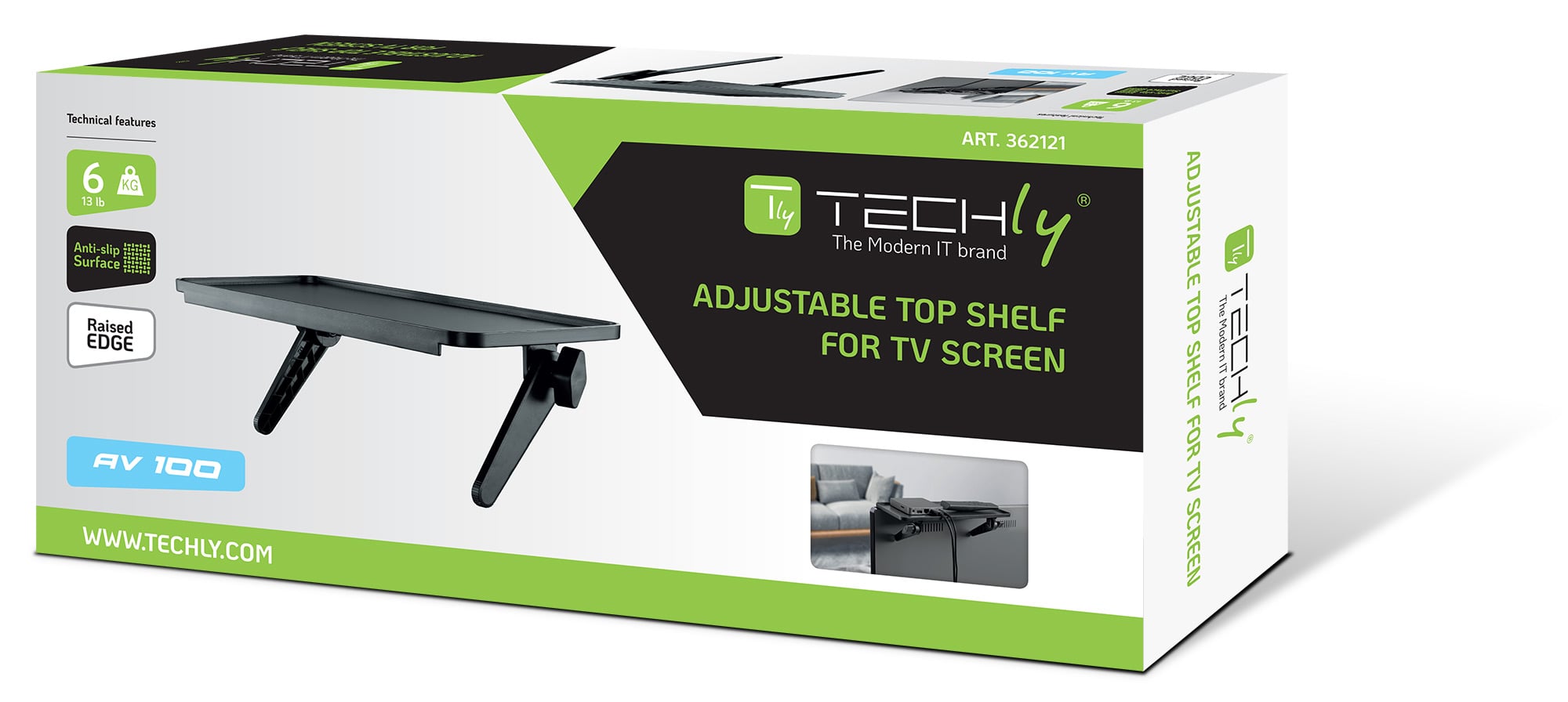 Mensola per decoder e telecomandi per Schermo TV - Techly ICA-DRS 902