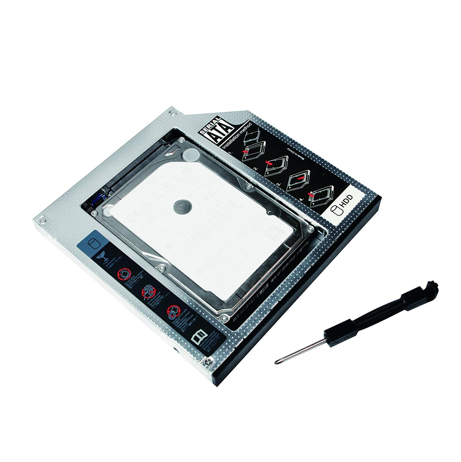 Adattatore SATA HDD Caddy per HDD/SSD da 9,5mm Nero - Logilink ICA-FF 2-95
