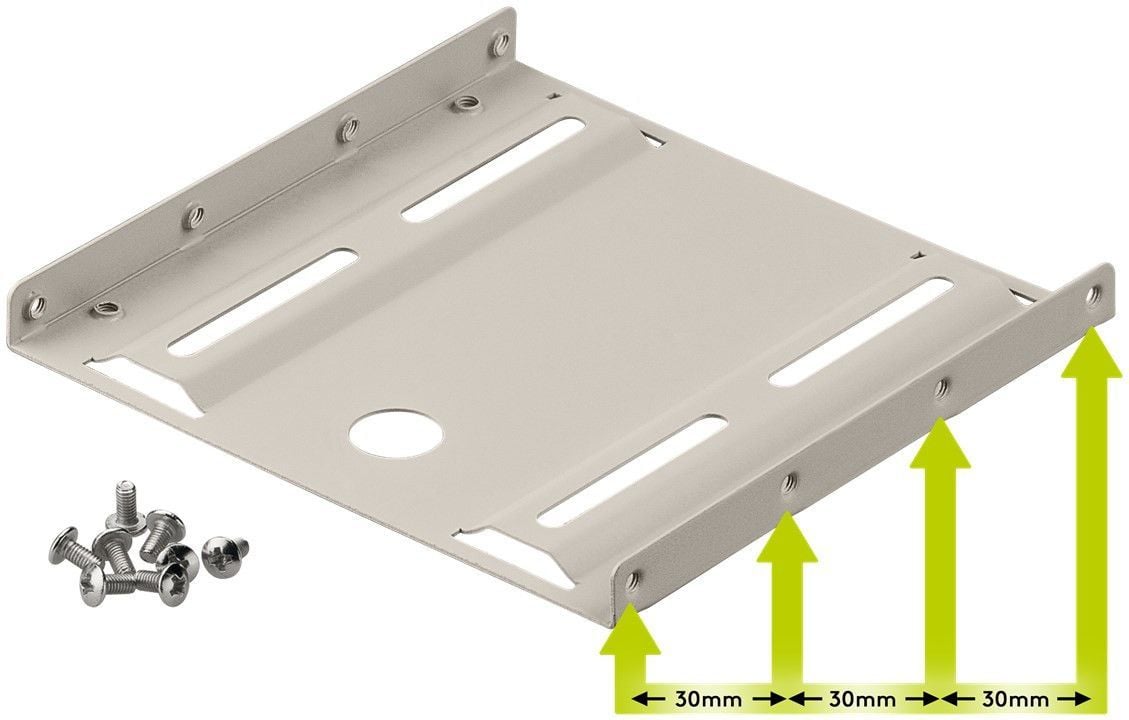 Kit di Montaggio per HDD / SSD da 2,5'' su alloggio da 3,5'' Beige - Goobay ICA-FF 3-144GB