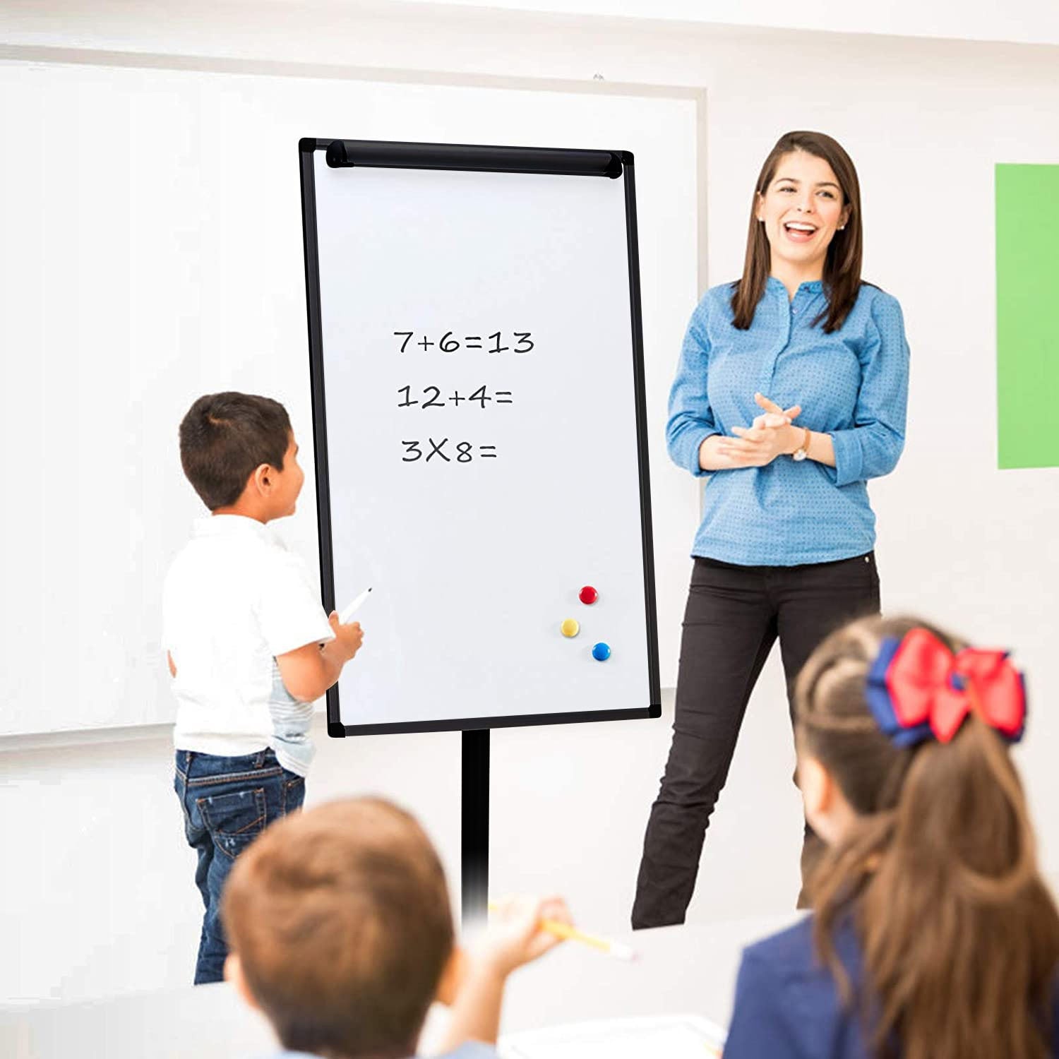Lavagna Magnetica Cancellabile Flipchart Portablocco Ruote 70x100 cm - Techly ICA-FP 710