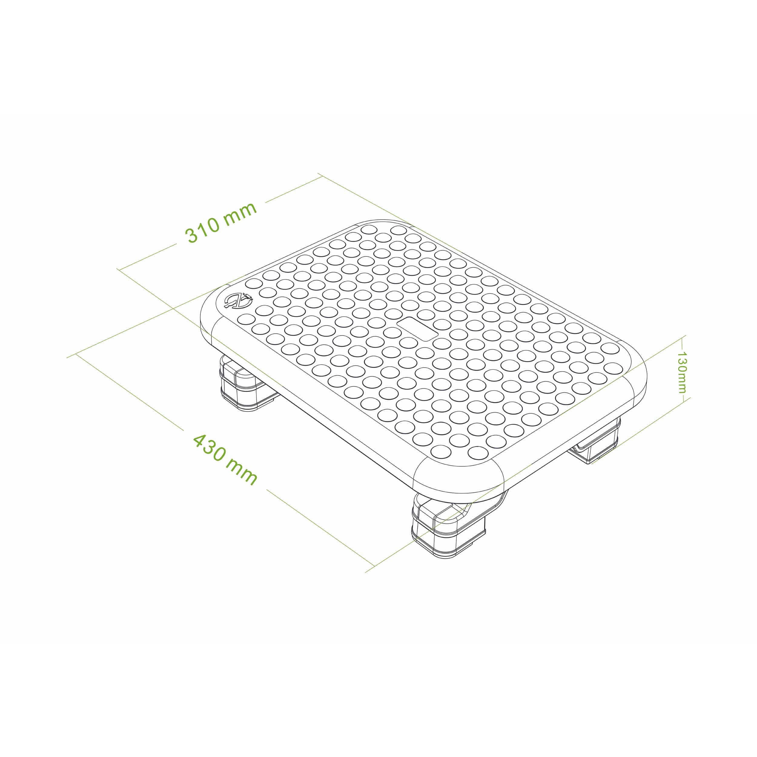 Poggiapiedi Antiscivolo Regolabile in Altezza e Inclinazione - Techly ICA-FR 70