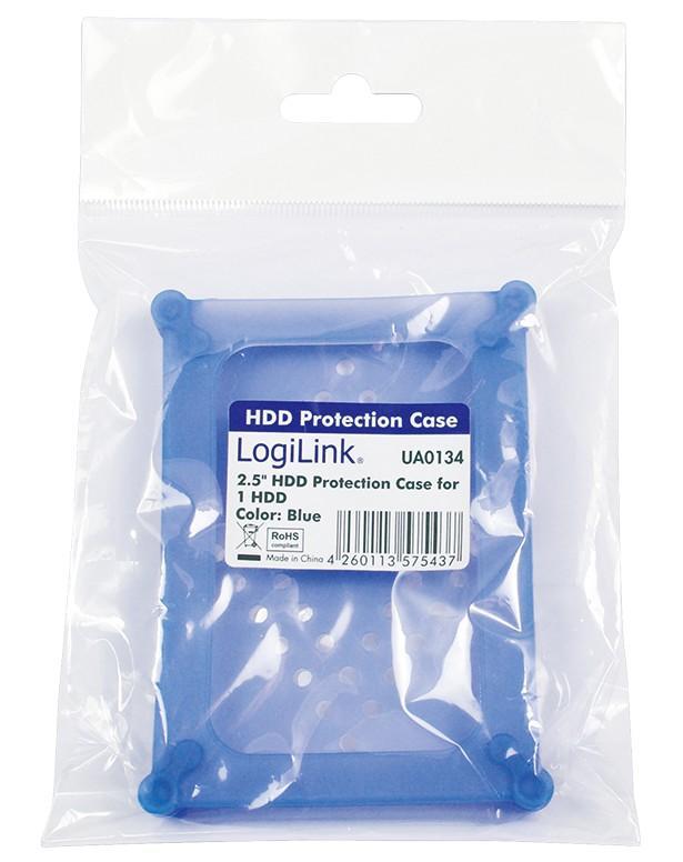 Scatola di Protezione per 1 HDD 2,5'' in Silicone Azzurro - Logilink ICA-HD 26SLB