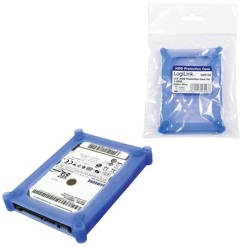Scatola di Protezione per 1 HDD 2,5'' in Silicone Azzurro - Logilink ICA-HD 26SLB