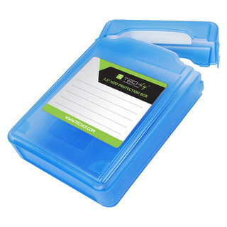 Protection case for 1 HDD 3,5" Blue Transparent - Techly ICA-HD 35B